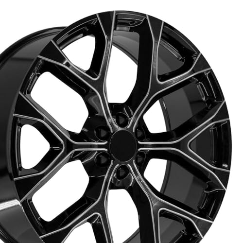 OE Wheels CV98B 26 Inch Rim Fits Silverado 1500 Snowflake Style 6x139.7 26x10...