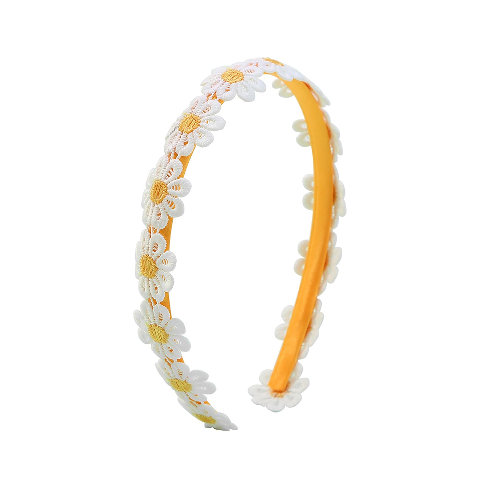 Beaded Flower Embroidery Yellow headband Hair Bangle Band Hoop Wreath Amazon.com : Totelux Daisy Headband Yellow Embroidery Flower  main image 2