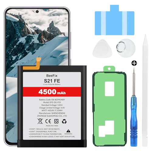 Beefix Batterie pour Samsung Galaxy S21 FE SM-G990F : 4500 mAh EB-BG990ABY Batterie de remplacement Li-Ion Polymère avec outils de réparation