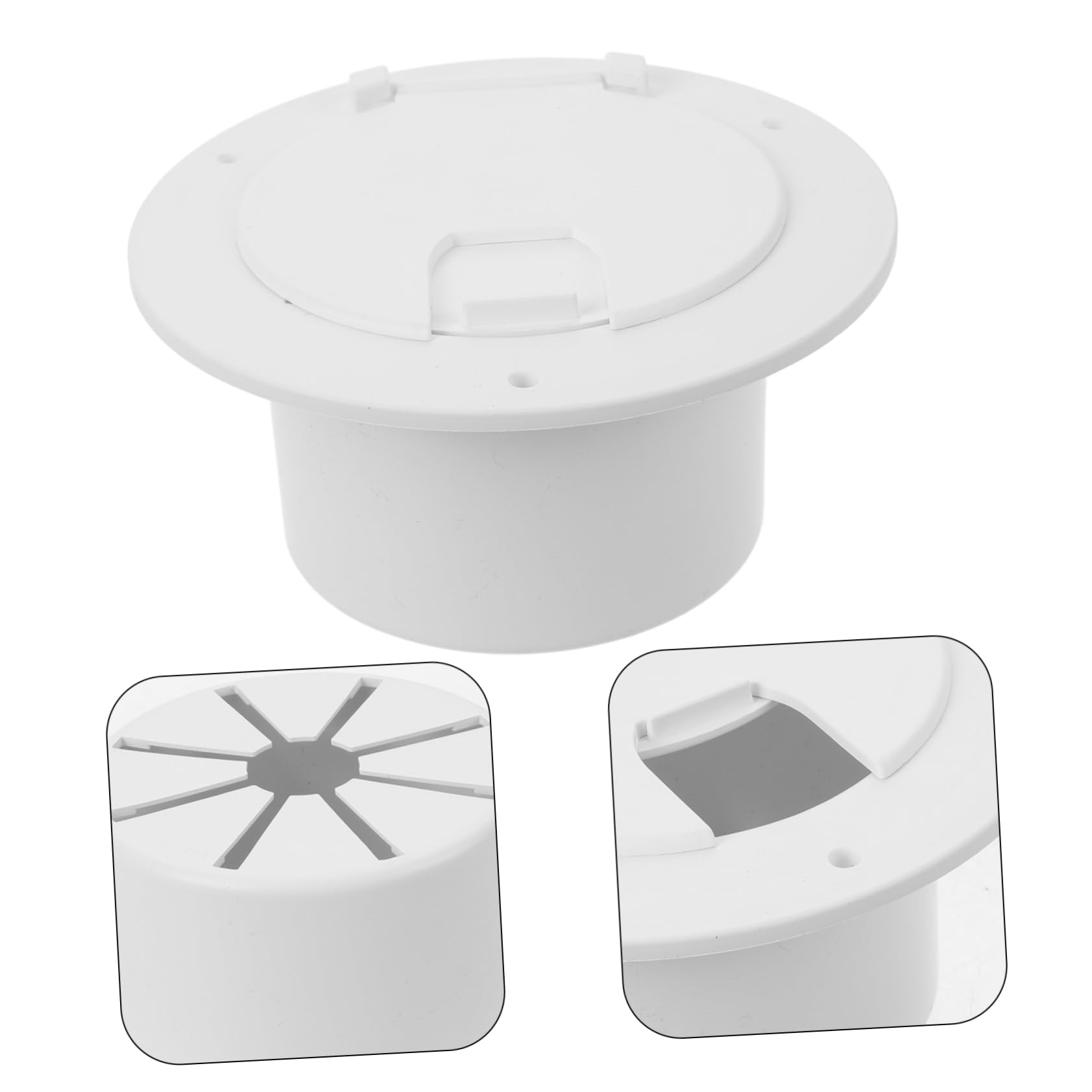 OUNONA 5 Pièces Boîte De Rangement en Fil Trappe De Câble De RV Passe-câble Électrique Trappe De Camping-Car Abdos Blanche