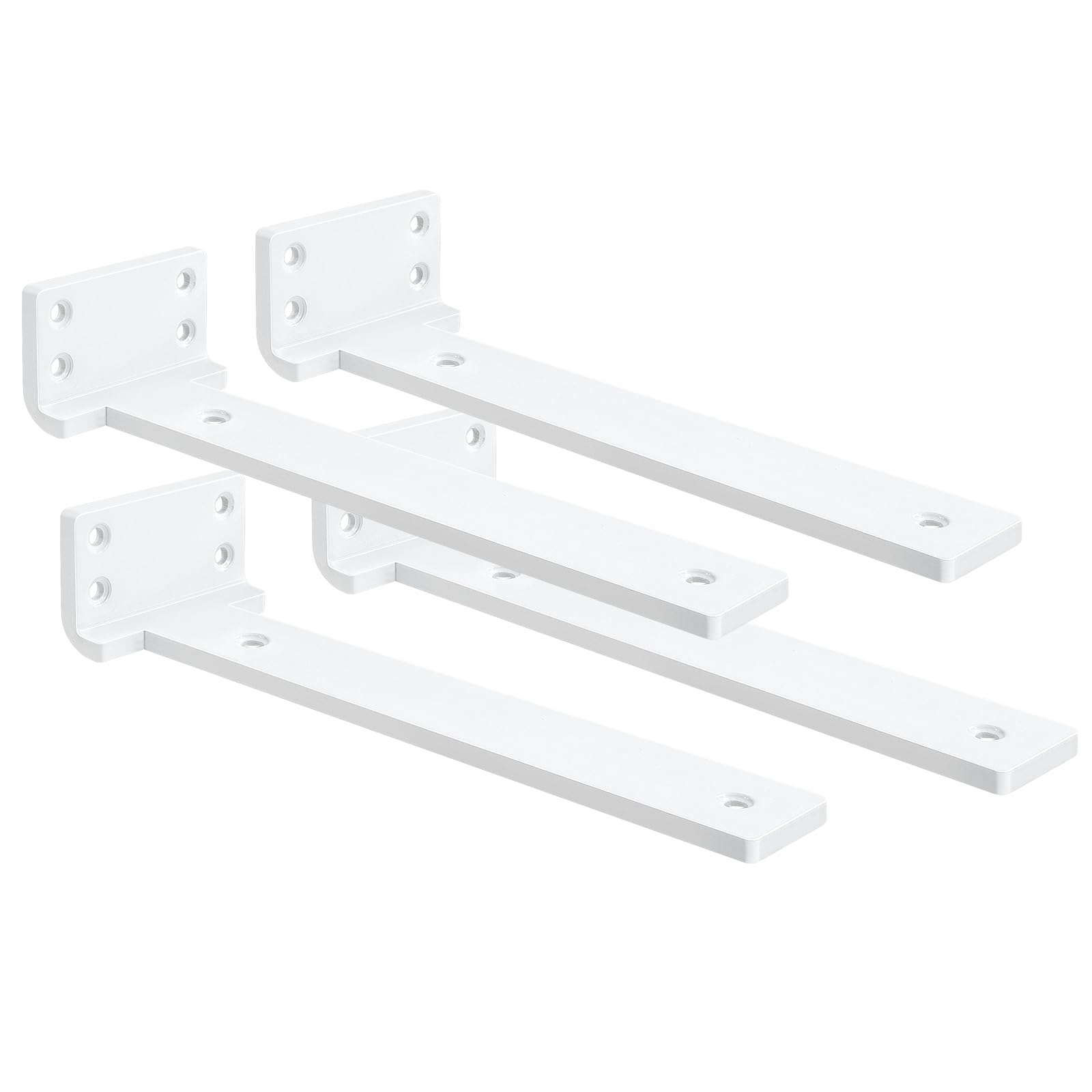 8 Pack - 4 inch White L Shelf Bracket (1/5 Inch Thicked) Iron Shel 
