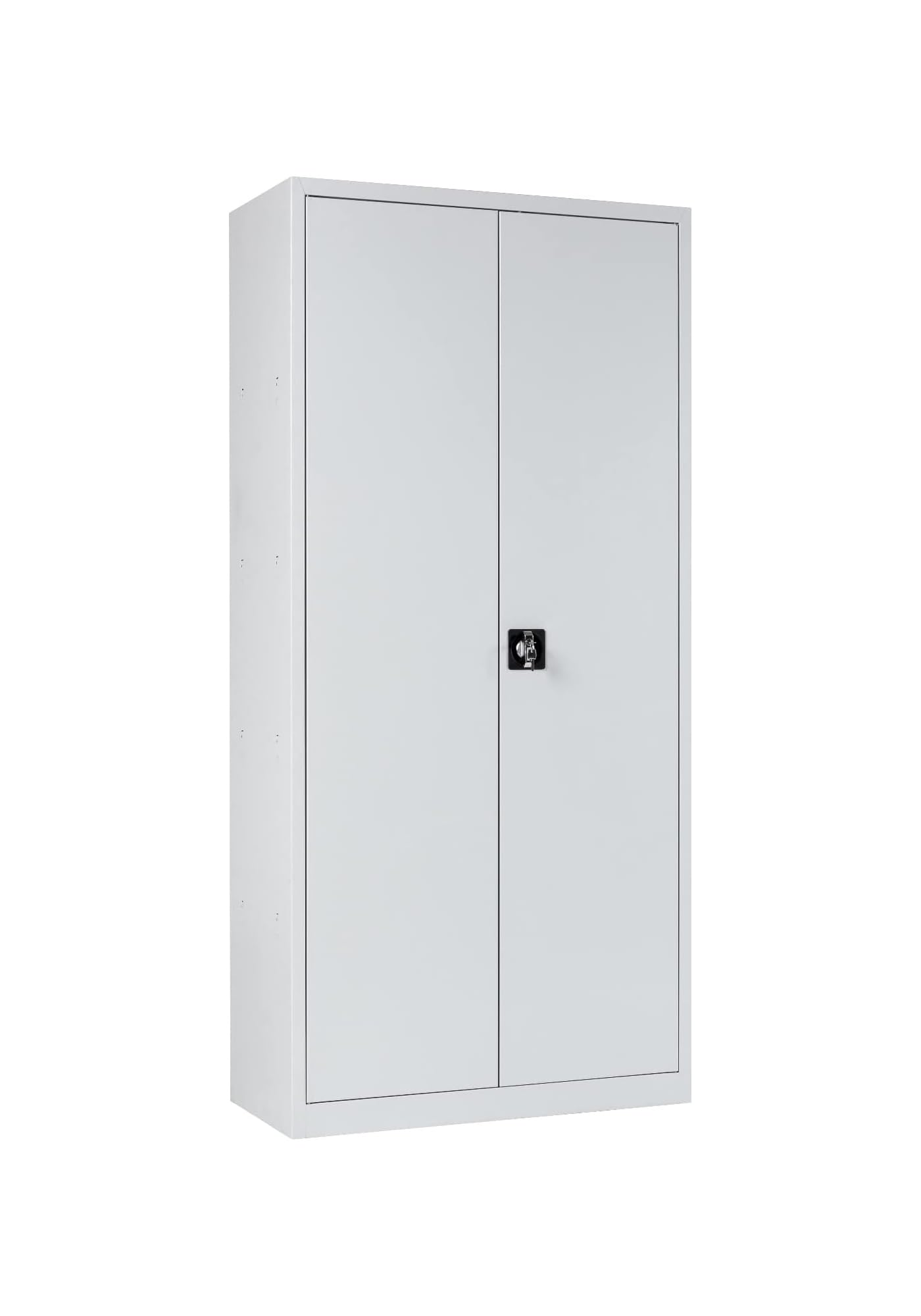 furni24 Aktenschrank, fertig montiert, 180x80x38cm, Stahlflügeltürschrank Materialschrank, Abschließbarer Spind, Aktenschrank mit 5 Fächern, Werkzeugschrank, Mehrzweckschrank, Universalschrank, grau