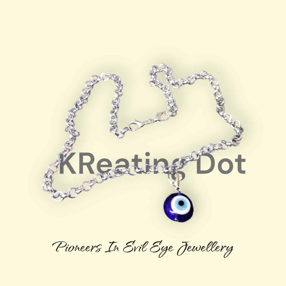 KReating Dot has Small Lobster Clasps with Flat and Round Evil Eye Bead - A Cute Charm for Bags, Purses, Keys and Many More - 2 Pieces - (KRBK01) 2