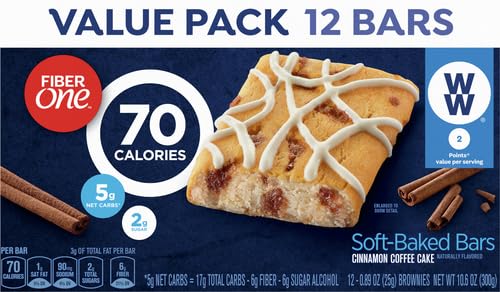 Image of Fiber One 70 Calorie Cinnamon Coffee Cake Soft-Baked Bars, 12 Bars, 10.6 oz