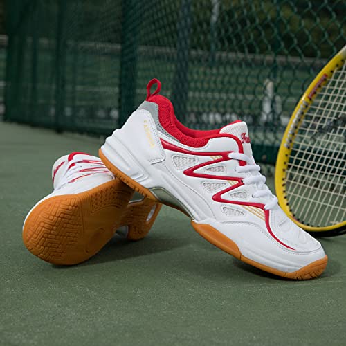 Eadnly Men's Pickleball Shoes Badminton Shoes Mens Tennis Shoes Indoor Court Shoes Racketball Squash Volleyball Shoes(Red 11) #TOP6