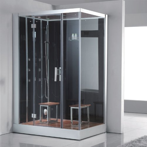 EAGO AWT Dampfdusche DZ961F8 schwarz/150x90/links