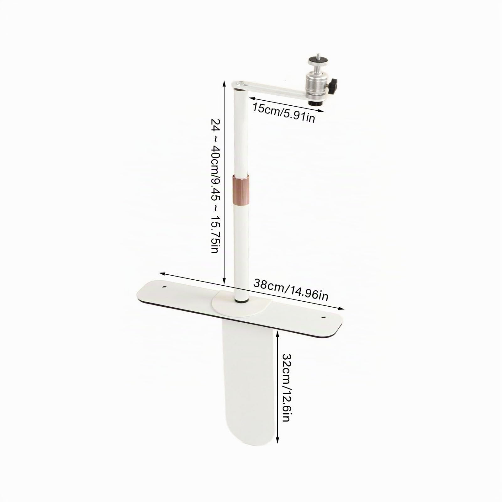 Support de Projecteur pour Tête de Lit, Dossier de canapé, Hauteur Réglable, Rotation à 360 Degrés Inclinable à 90 Degrés, Support de Projecteur à Structure Métallique (Blanc)