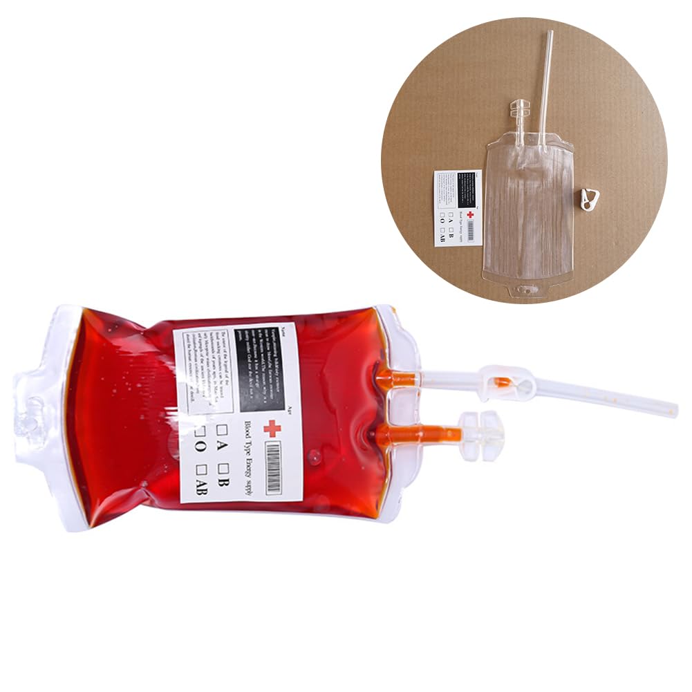 Halloween Sacchetti di Sangue per Bevande, Sacca per Sangue, Sangue Contenitore per Bevande Riutilizzabile, Sacchetti per Sangue, Sacchetti per Bevande Riutilizzabile, 4 Pezzi