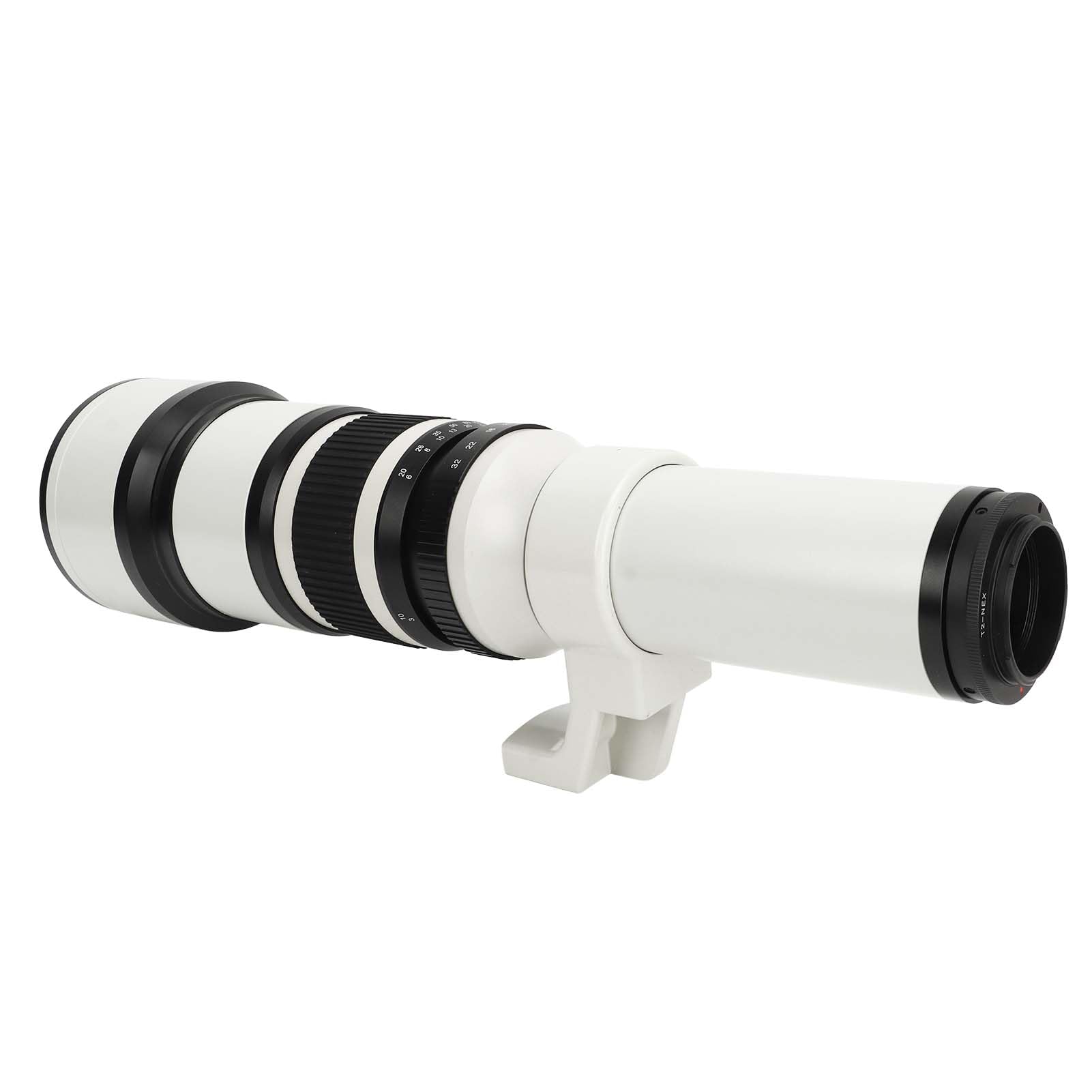 500mm F6.3 Telephoto Lens Fixed Focus Achromatic Refractor Multilayer Coating for Long Distance Photography (White)