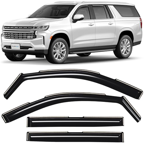 CLIM ART in-Channel Incredibly Durable Rain Guards for Chevrolet (Chevy) Suburban 2021-2026, Original Window Deflectors, Vent Window Visors, Vent Deflector, 4 pcs. - 621180
