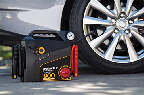 Duracell Portable Emergency Jumpstarter With Compressor, 900 Peak Amps #TOP3