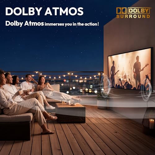 Image of 65'' Outdoor TV,2500 Nit High Brightness,IP65 All-Weather 4K UHD Smart Television, Dolby Atmos, HDR 10, Google Voice Assistant Remote,Suitable for Outdoor Courtyard Pools or Commercial Settings