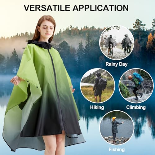 Image of salamra Rain Poncho Jacket - Hooded Waterproof Raincoat with Pocket for Women Men Adults