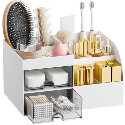 Makeup Organizer with 2 Drawers, Makeup Organizers Countertop for Vanity and Bathroom,...