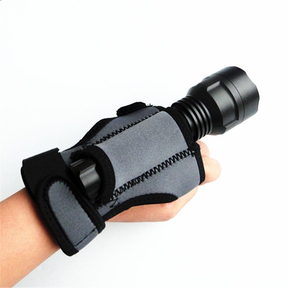 MagiDeal Adjustable Outdoor Scuba Diving Dive Torch Flashlight Holder Soft Hand / Arm Strap Mount Glove - grey, as described-image-21
