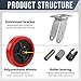 HANDSAMMU 8 inch Industrial Caster, Polyurethane on Polypropylene Wheel- Casters Set of 4 Heavy Duty - 6000LB Total Capacity -Widely Used in DYI Projects, Industrial Equipment（2Rigid&2Swivel）