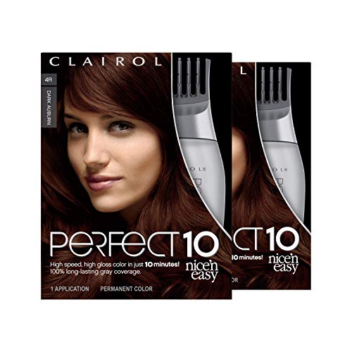 Clairol Perfect 10 By Nice 'N Easy Hair Color 004r Dark Auburn, 2 Kits