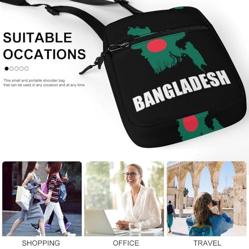 Bangladesh Flag Bangladeshi Map Cute Crossbody Bag Messenger Shoulder Bags with Adjustable Strap4