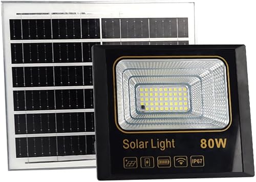 2-Pack SK-7080 80W Solar LED Street Light with Remote, IP67