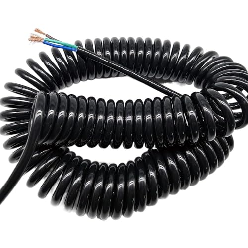 Cable espiral con muelles retráctil alambre extensible de 3 núcleos stretch 1m 4