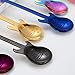 Sinen 4Pcs Colorful Guitar Spoon Set, stainless Steel Musical Demitasse Spoon Cute Kitchen Utensil for Stirring Mixing Sugar Dessert Jam Ice Cream Coffee Milkshake Tea Spoon Dishwasher Safe