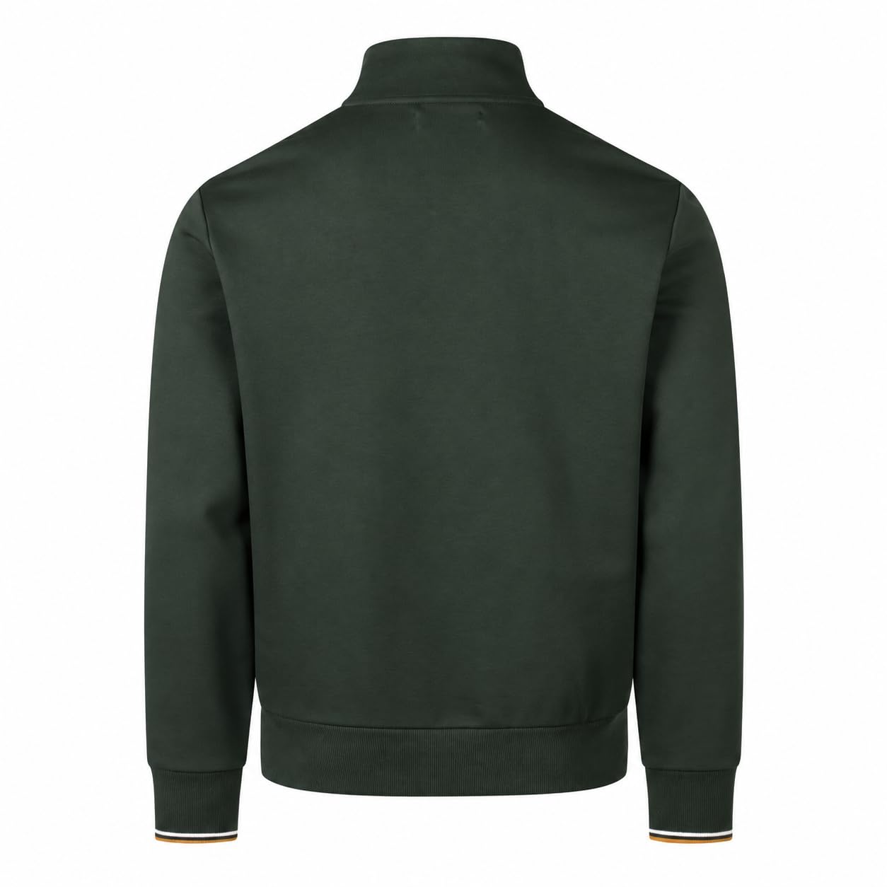 Fred Perry Men's Half Zip Sweatshirt Night Green/Dusky Blue/Dark Caramel