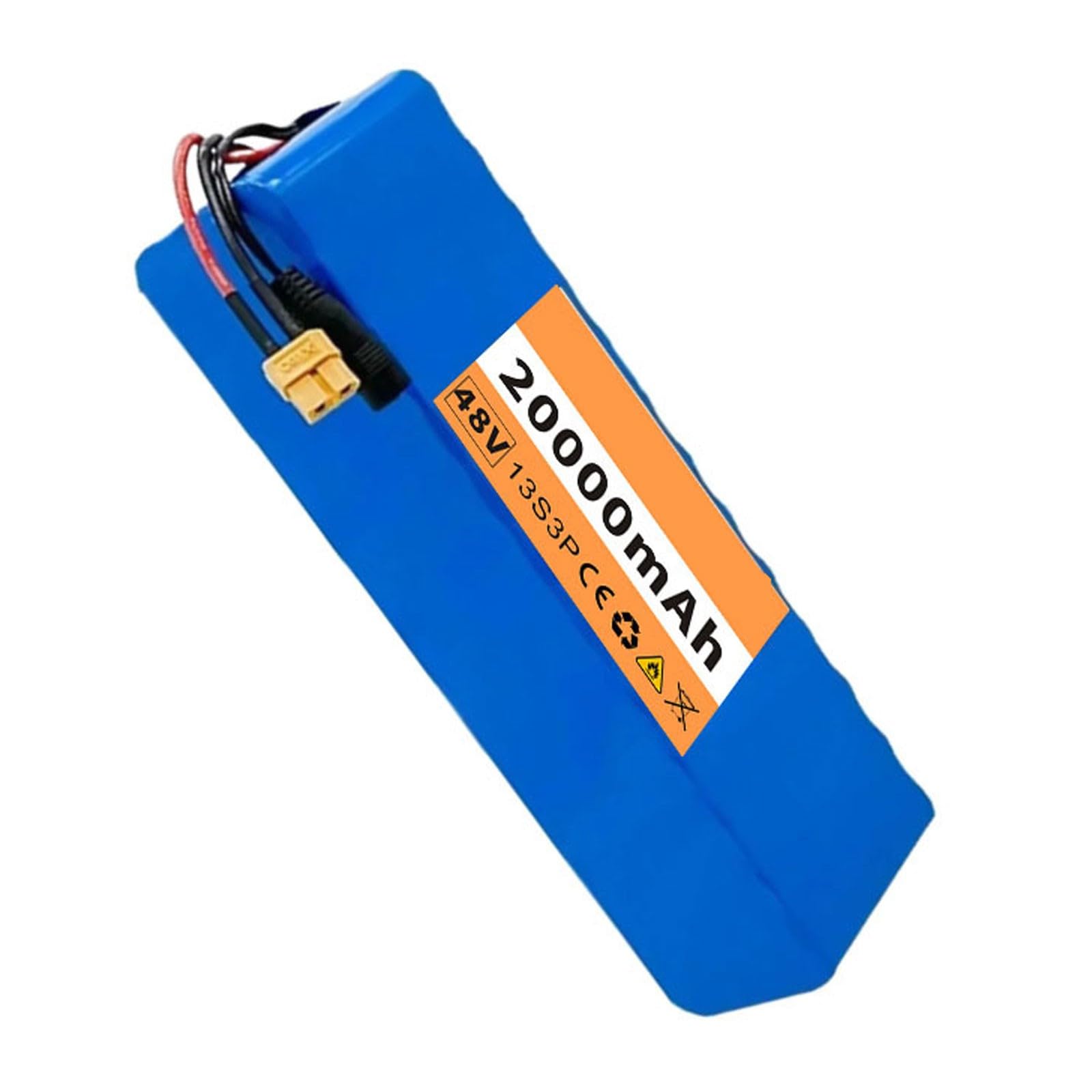 Batteria Per Scooter Elettrico Da 48V 20AH 13S3P Batteria Al Litio Ad Alta Potenza Per Bici Elettrica 13S3P Impermeabile Con Caricabatterie per Motori da 200W-800W 48V 20Ah,XT60+DC