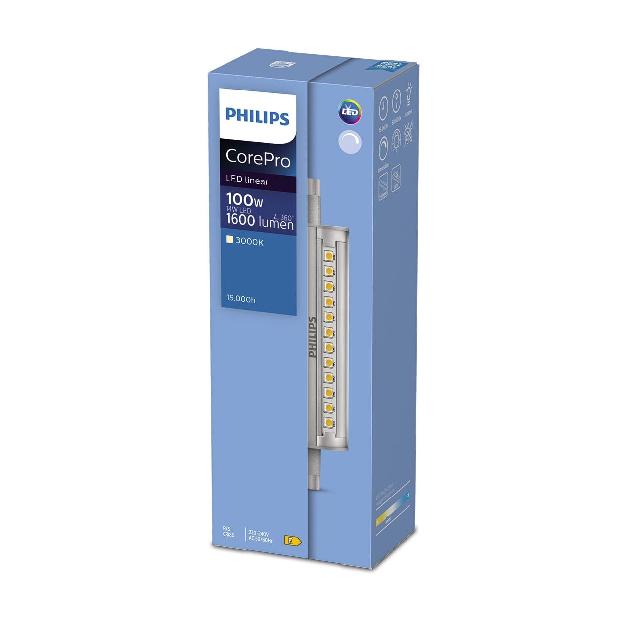 Philips Corepro LED 14 W (100 W) R7S Linear, Neutral White, Non Dimmable, Clear, Halogen Replacement