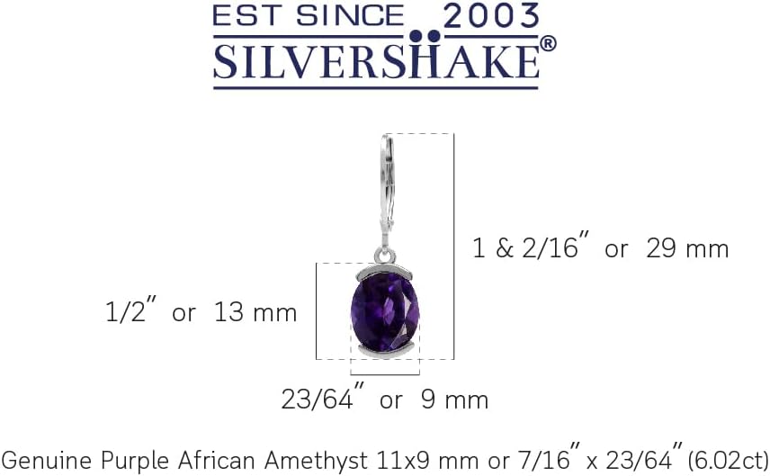 Silvershake 11X9mm Solitaire Oval Shape Gemstones Modern Half Bezel Set White Gold Plated or Yellow Gold Plated 925 Sterling Silver Drop Dangle Leverback Earrings Jewelry for Women