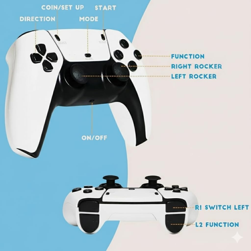 M15 4K Ultra HD Wireless TV Video Game Console | HDMI Plug & Play Game Stick with Dual Controllers | 2.4G Wireless Game Console for Classic Entertainment 2