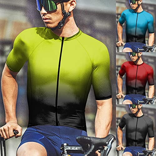 Maillot de ciclismo para hombre, camiseta de manga corta deportiva 3D, cuello redondo, transpirable, de secado rápido, ropa de ciclismo, camiseta de ciclismo para hombres, rojo, M