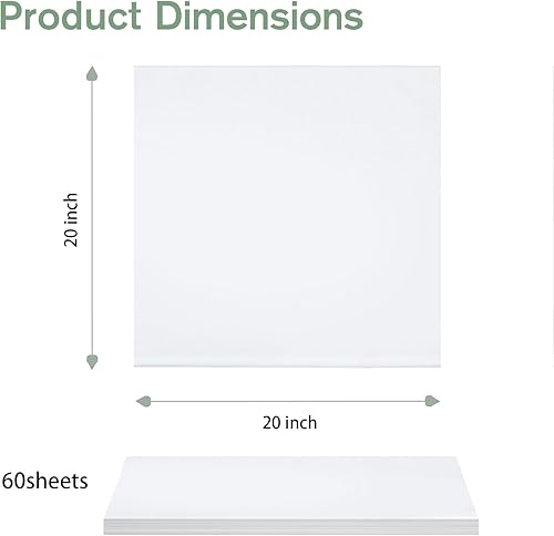 Miniatura 10 de Simetufy 60 hojas de papel de seda para bolsas de regalo, 10 papel de seda de color pastel para manualidades, papel de seda de arte a granel, papel