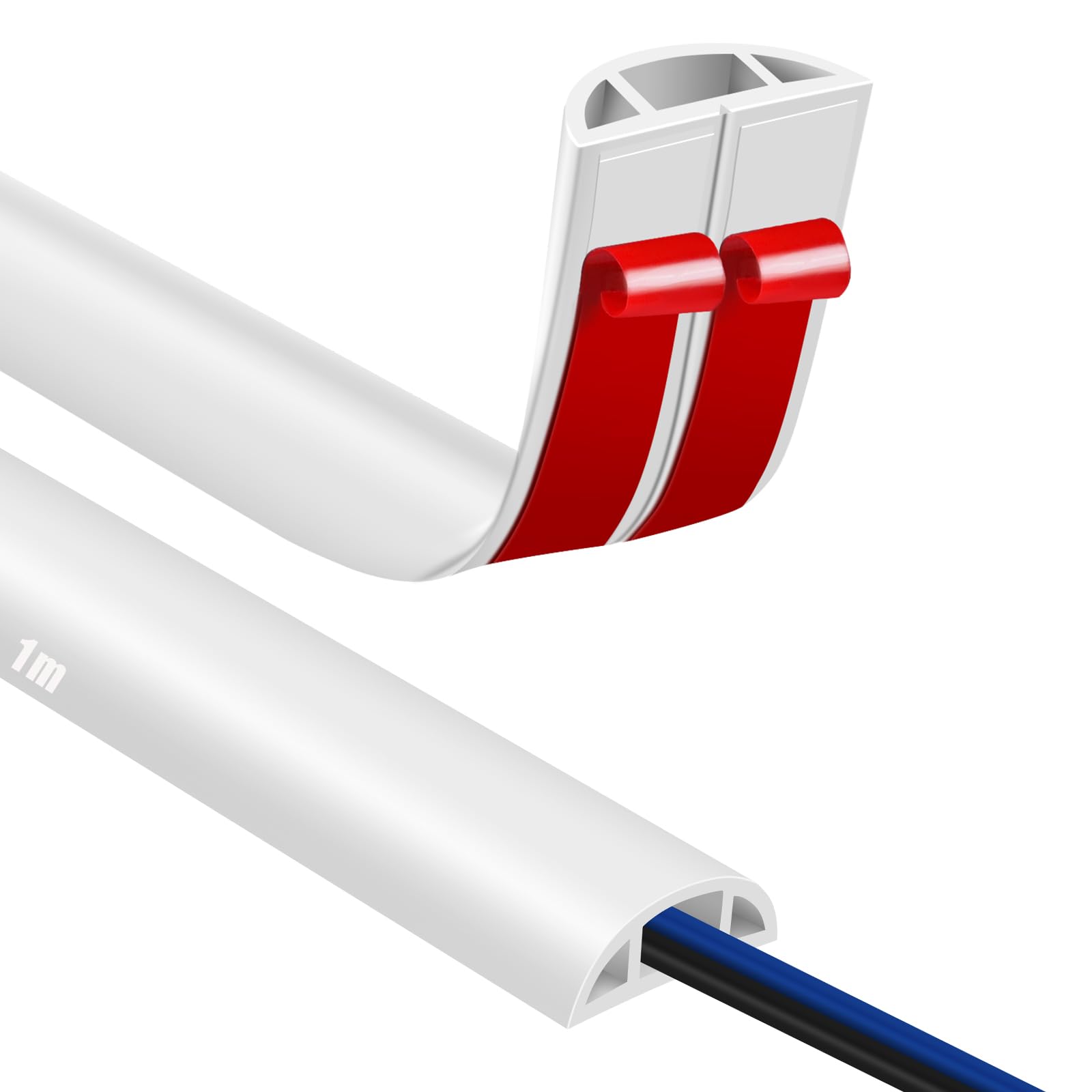Canaletas para Cables Adhesivas, Madera Pasacables Suelo Goma, Canaleta Cables, para Uso en Oficinas, Escuela, Almacén, Conciertos, Etc, para Proteger Los Cables Evitar Riesgos deTropiezo — view 23