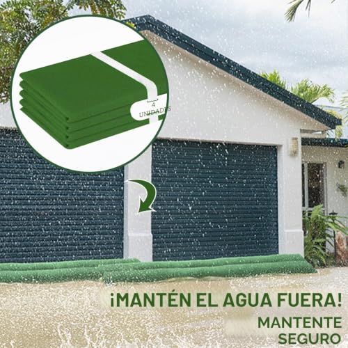 Miniatura 8 de Ysooua Sacos De Arena Para Inundaciones 4 Piezas Saco Arena Inundaciones 150x19cm Bolsas De Arena Reutilizables Con Cinta De Amarre, Para Inundaciones, Lluvia, Control De Agua