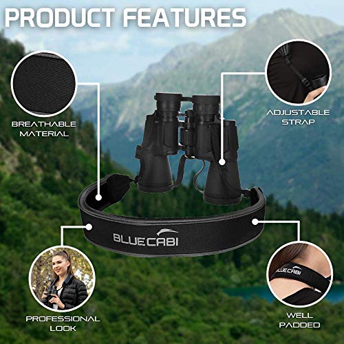 Bluecabi Neoprene Neck Shoulder Strap For Cameras And Binoculars - Comfortable Adjustable Fit For Men And Women With Anti Slip Material - Lightweight Design For Binocular Telescopes, And Rangefinders #TOP3