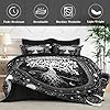 WeCozy 7 Pcs Queen Size Comforter Set with 2 Pillowcases & 2 Shams, Black Gothic Tree of Life Bedding for Kids and Adults, Nature Sun and Moon Bed in a Bag with Flat Fitted Sheet #4