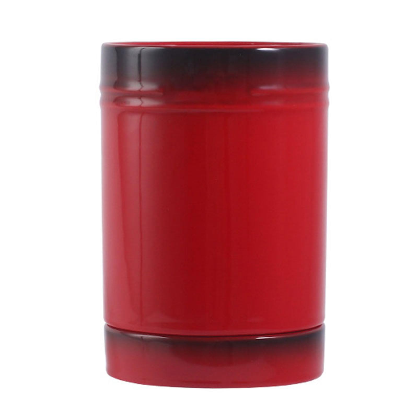 Dxcaicc Ceramic Cooking Utensil Holder for Kitchen Counter,Gradient Painting Stable Storage Organizer with Drain Tray,Large Capacity Ceramic Holder,