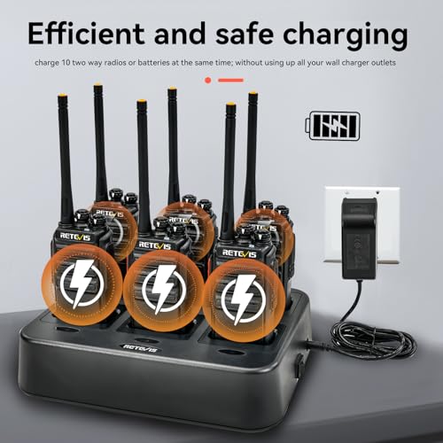 Retevis H-777S Walkie Talkies Long Range,Heavy Duty Portable FRS Two-Way Radios, Hands Free,Safe Call,Rugged Commercial 2 Way Radios with Gang Charger,for Warehouse, Churches,Jobsite(6 Pack) - Image 4