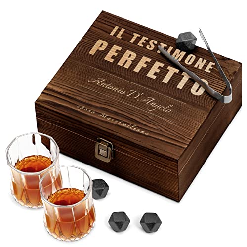 Set Pietre Whisky Maverton - 8 Cubetti Granito + 2 Bicchieri - Regalo Personalizzabile Per Lui - Foto 5