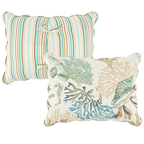 Barefoot-Bungalow-Atlantis-Coastal-Quilt-Set-3-Piece-KingCal-King-Jade Barefoot Bungalow Atlantis Coastal Quilt Set 3 Piece KingCal King Jade