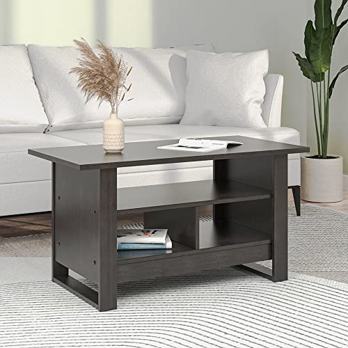 Image of Nilkamal Barcelona Engineered Wood Center Table | Coffee Table with 3 Shelves (Finish: New Wenge)