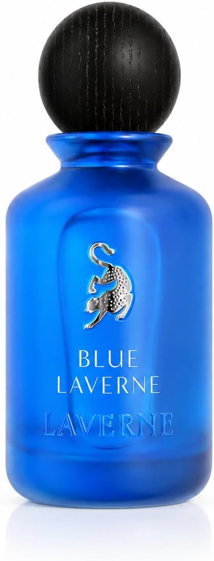 LAVERNE Blue Cologne for Men - Bergamot, Incense, Patchouli & Leather - Arabian Eau de Parfum, Long Lasting Fresh Woody Fragrance, 3.38 Fl Oz / 100 ml