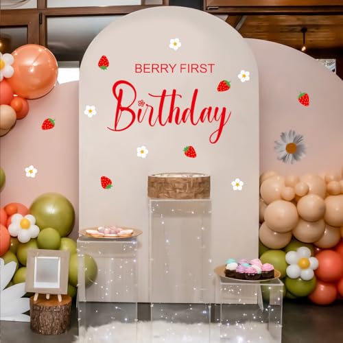 Vinilo Decorativo Fresa Primer Cumpleaños miniatura 1