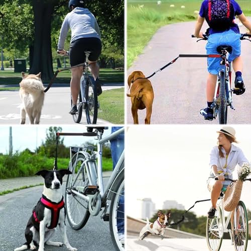 ZHYUAN FreihändigesHundeFahrrad,Übungen Leine, Fahrrad Hundeleine Sicher, Fahrradleine Für Hunde, Fahrrad FüHrleine für Hunde, abnehmbar, ausgestattet mit Sechskant-Montageschlüssel und Gummidichtung