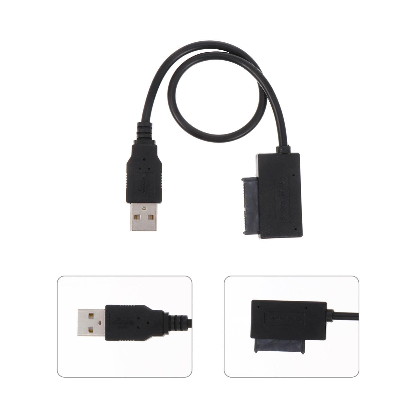 SHINEOFI 3 Pezzi Cavo da a USB adattatore cavo CD rom dati USB 2.0 cavo di guida facile cavo dati cd-rom portatile dati del disco rigido plastica Black