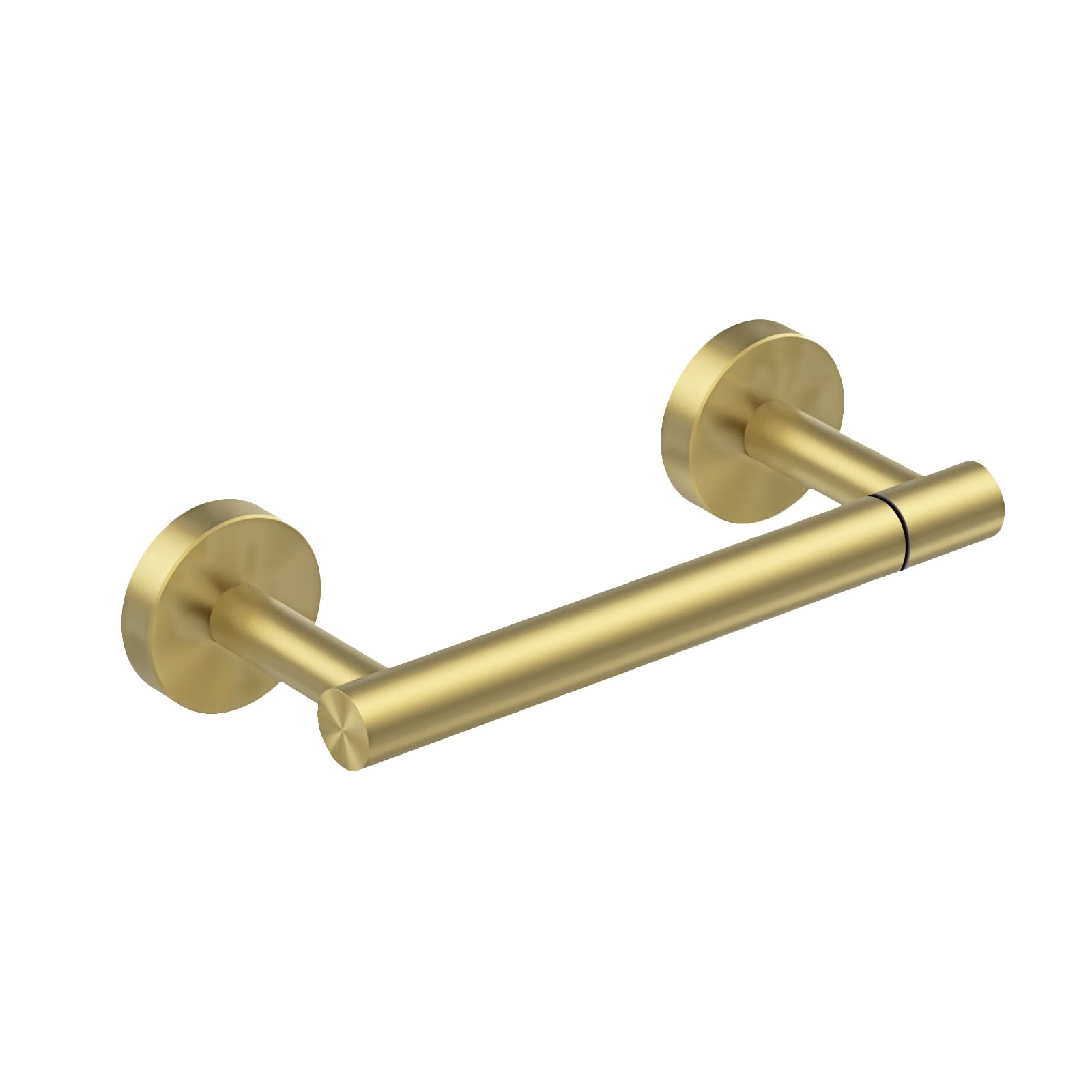 BWE Brushed Gold Toilet Paper Holder Wall Mounted Double Post Pivoting Toilet Tissue Holders SUS 304 Stainless Steel Toilet Roll Holder for Bathroom