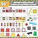 Magnetic Tiles for Kid, 56PCS Construction Magnet Tiles with Fire Truck & Station, Building, Road, Crane, and Car Truck - STEM Magnetic Blocks for Kids Ages 4-8, Toys for 4+ Year Old Boys Gifts