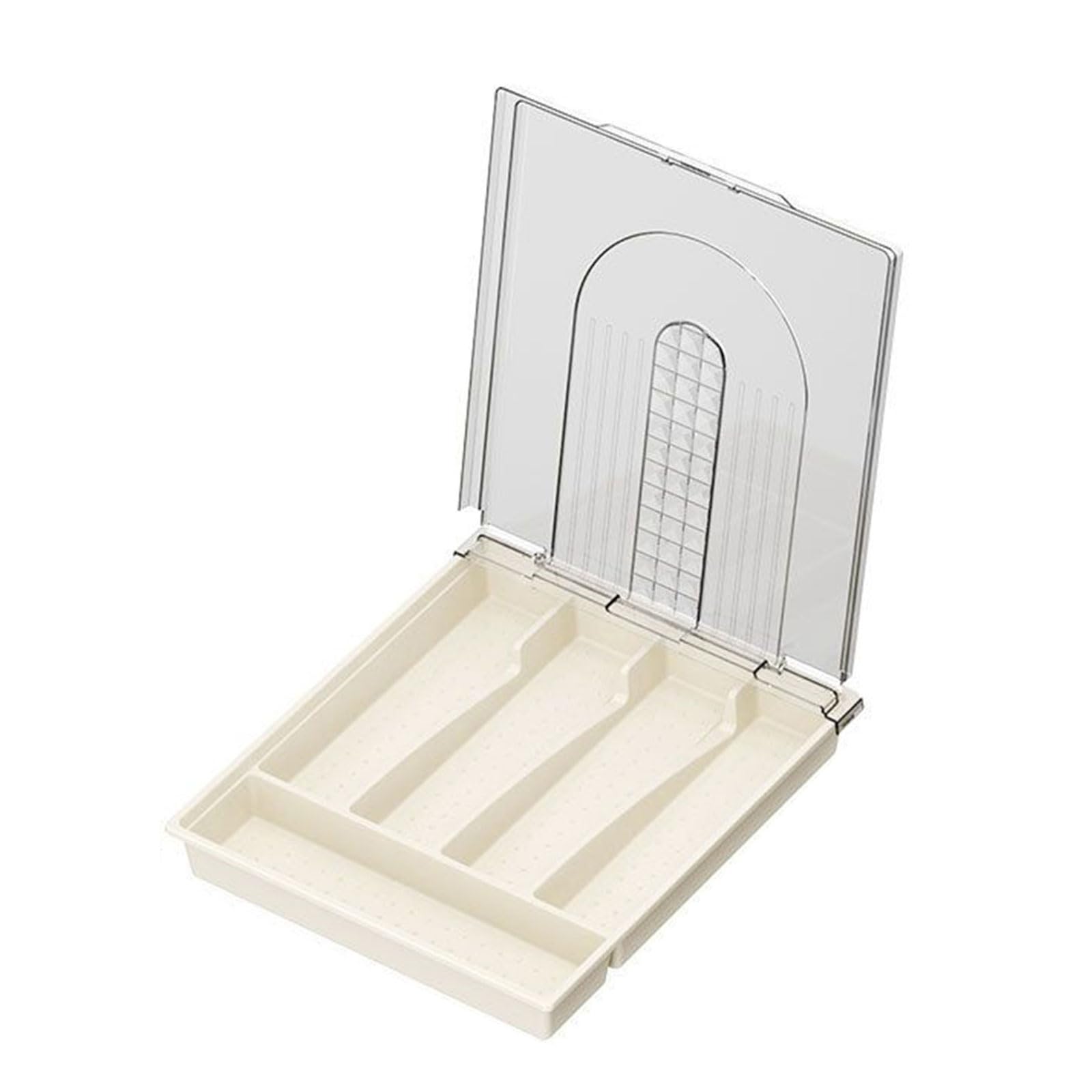 GMBYLBY Kitchen Cutlery Storage Box with Lid Practical Drain Rack Solution for Restaurant and Household Use Practical Organizer