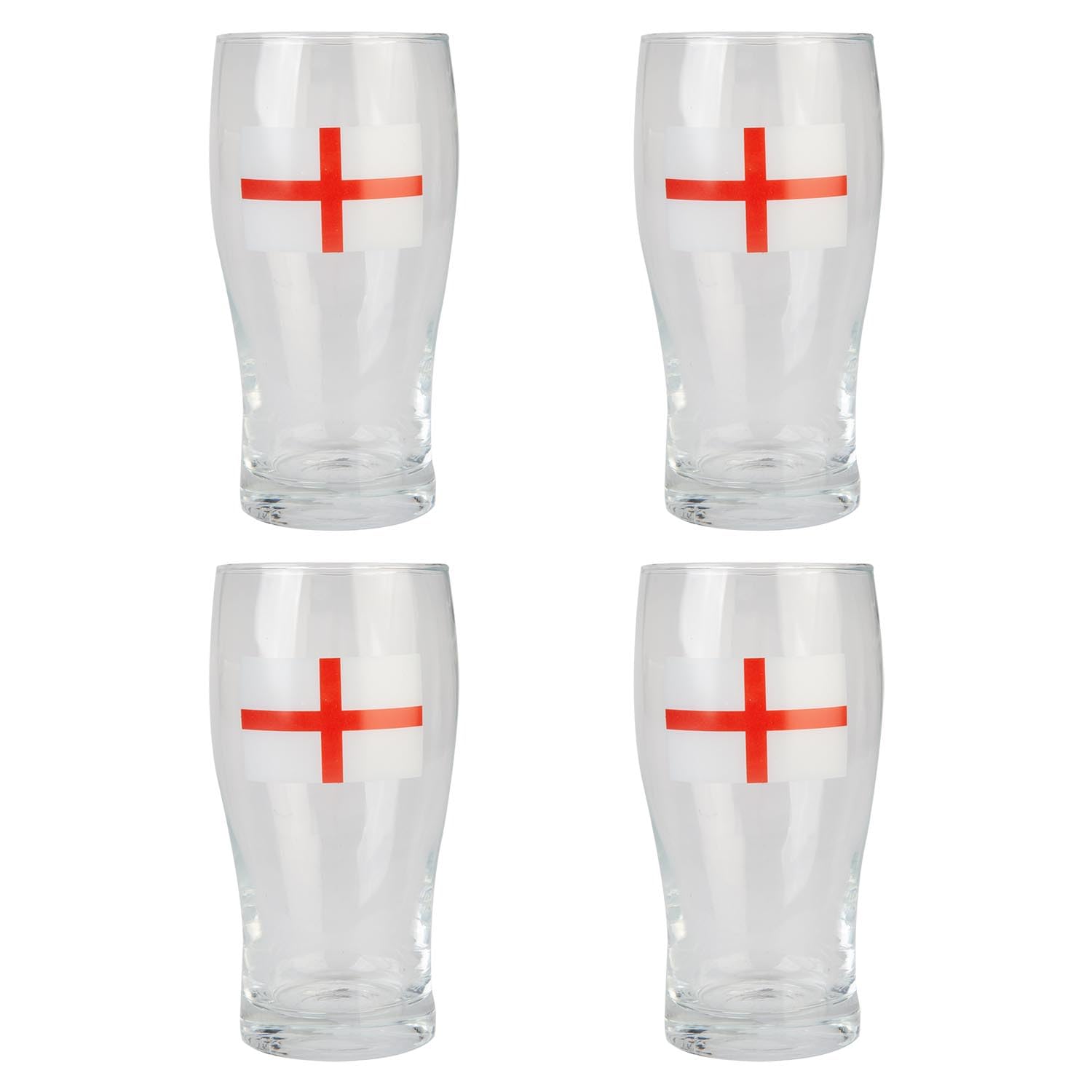 VFM e-Store - St George Printed Pint Glass - - World Cup, Perfect for Football Fans, England Merchandise - Multi - 16cm X 9cm