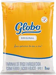 Farinha de Trigo de 1 Kg, Tipo 1, Embalagem Plástica, Globo Original.